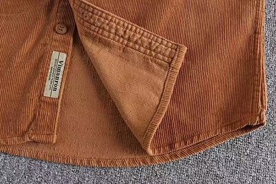 Camisa de Pana Vintage Lavada Manga Larga para Hombre - Image 24