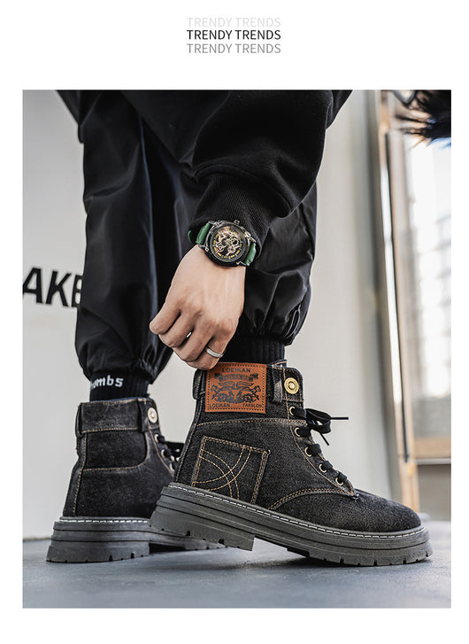 Botas Martin Denim Talla Grande para Hombre - Calzado de Trabajo Versátil - Image 13