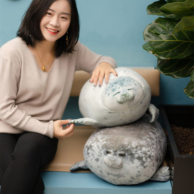 Peluche Foca Grande con Diseño Acuario - Image 6