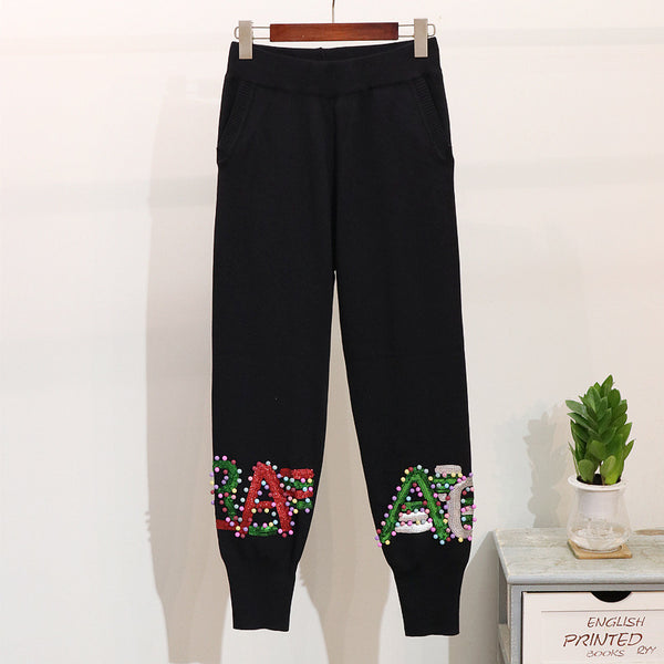 Conjunto de Punto Casual para Mujer: Suéter Manga Larga y Pantalón
