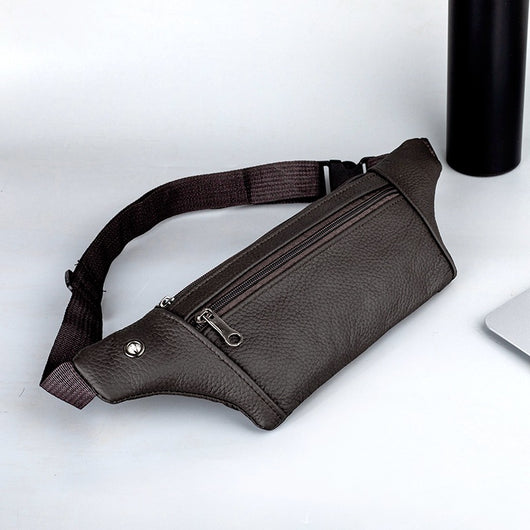 Riñonera Deportiva de Cuero Genuino para Hombre, Bolsa Invisible para Correr - Image 6