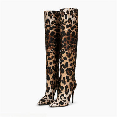 Botas Stiletto Leopardo con Punta Afilada para Mujer - Image 5