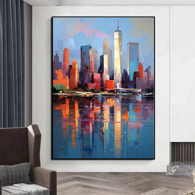 Cuadro Abstracto Nueva York Óleo sobre Lienzo - Decoración Urbana para Sala de Estar - Image 8