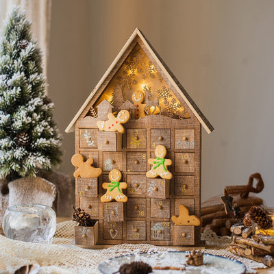 Casa de Dulces Navideña con Luz LED y Cajones de Almacenamiento