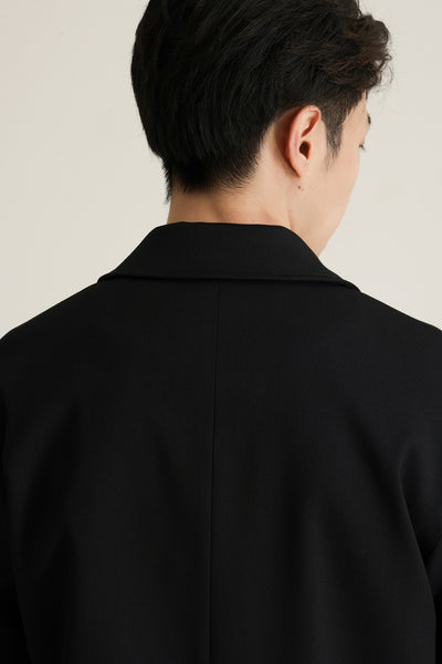 Abrigo Ejecutivo de Cuello Vuelto con Mezcla de Tela Twill para Hombre - Image 36