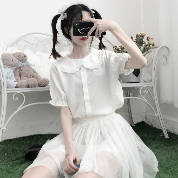 Blusa Lolita Japonesa Soft Girl de Verano con Mangas Abullonadas - Image 11