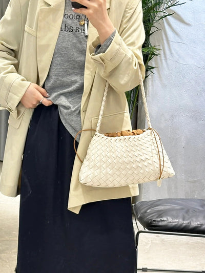 Bolso Tejido de Cuero Auténtico para Mujer - Bandolera Minimalista - Image 8