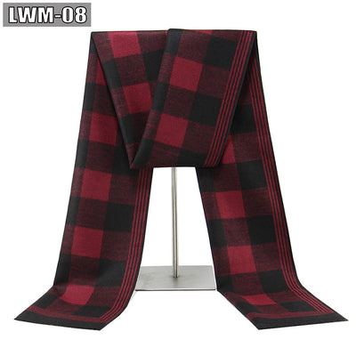 Bufanda de Cachemira Cuadros Hombre Estilo Europeo para Otoño e Invierno - Image 12