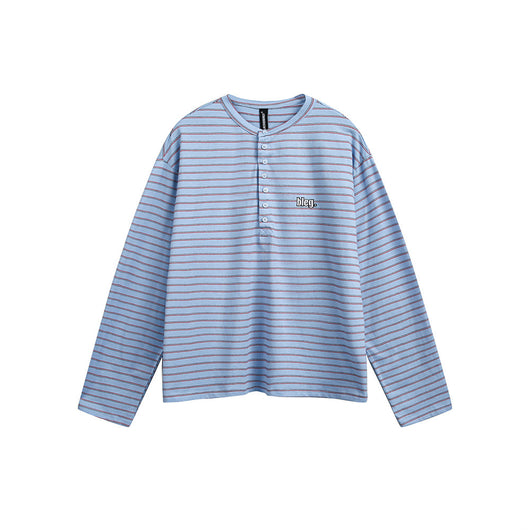 Camiseta Manga Larga Rayas Retro Americana con Bordado para Hombre - Image 4