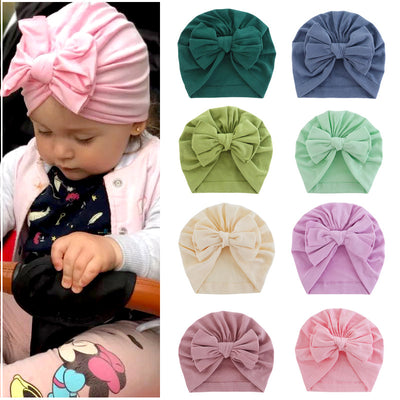 Turbante con Capucha y Moño - Gorro Elegante de Color Liso - Image 28