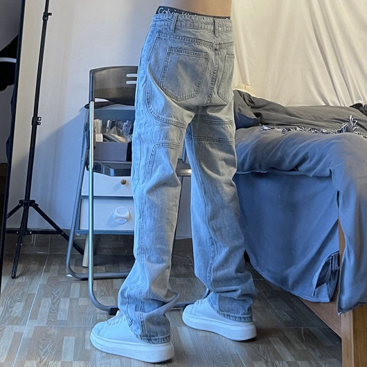 Jeans Retro Straight Fit con Lavado Vintage - Unisex Moda Urbana - Image 9