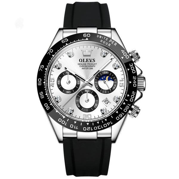 Reloj Deportivo Multifunción con Cronómetro de Cuarzo para Hombre