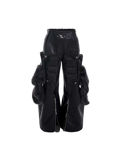 Pantalón Ancho de Cuero PU con Costuras Estructuradas - Image 5