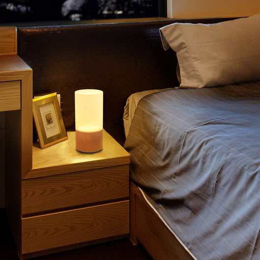 Luz de Noche LED Inteligente de Madera Natural