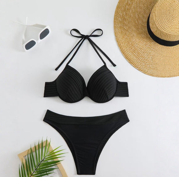 Bikini Casual Multicolor de Talle Alto para Mujer