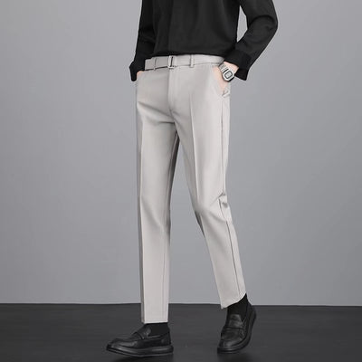 Pantalones Casuales Coreanos Rectos Antirruga de Corte Moderno - Image 2