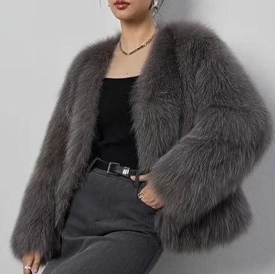 Abrigo de Pelaje Sintético Corto - Elegancia y Calidez para Mujer - Image 7
