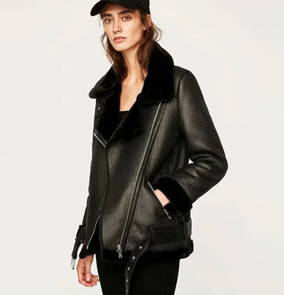 Chaqueta de Cuero PU con Cinturón Ajustable para Mujer - Estilo Trendy - Image 11