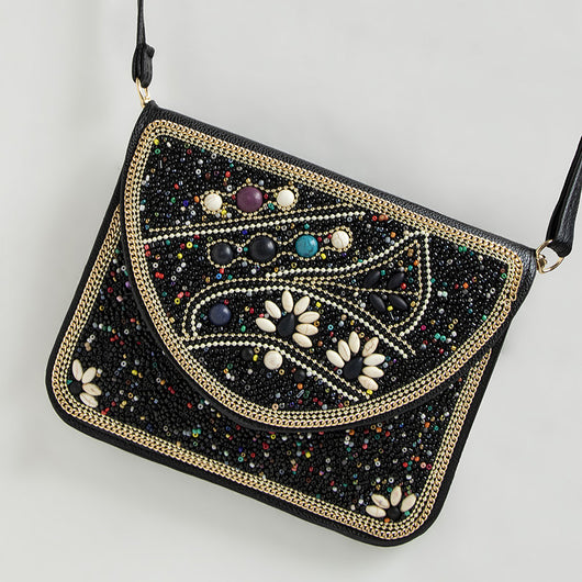 Bolso Bohemio Étnico con Cuentas y Compartimiento para Teléfono - Image 14