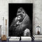 Cuadro de Pintura de Diamantes Mono en Blanco y Negro - Arte DIY para Pared