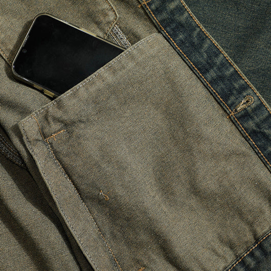 Chaqueta Denim con Cuello Alto y Detalles Rotos - Image 4