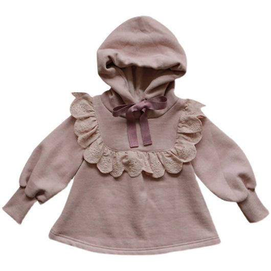 Sudadera con Capucha de Terciopelo y Encaje para Niñas Talla Plus - Image 6