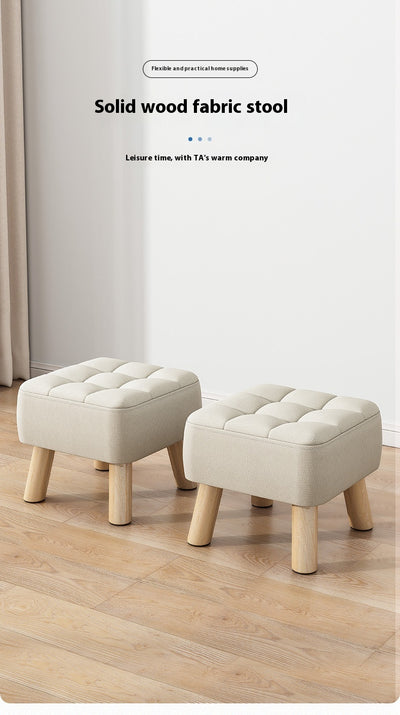 Taburete de Madera Maciza Minimalista con Tapizado - Image 35