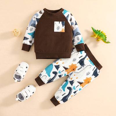 Conjunto Infantil de Manga Larga con Estampado de Animales Otoñales - Image 5