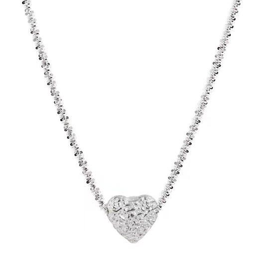 Collar de Plata 925 Flores Silvestres con Corazón Irregular - Cadena Clavícula Verano - Image 8