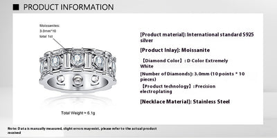Anillo Lujo Ligero Plata 925 con Incrustación Columna Romana y Moissanita para Mujer - Image 6