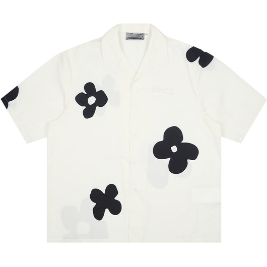 Camisa Vintage de Cuello Cubano con Siluetas Florales Dibujadas a Mano - Image 6