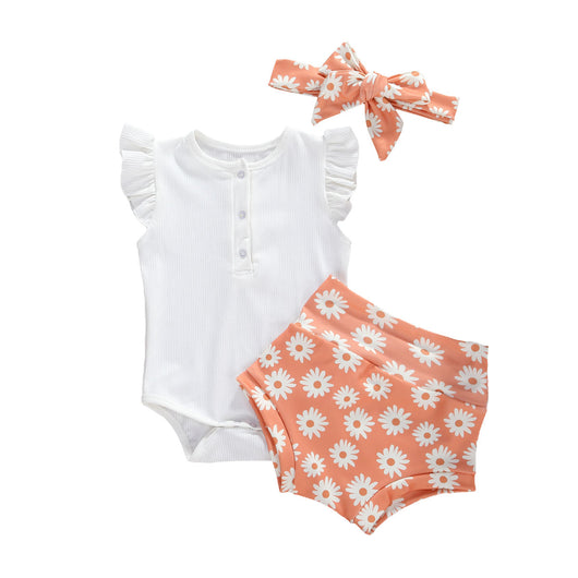 Conjunto de 3 Piezas para Niña: Top Blanco con Botones, Short Estampado y Blazer - Image 4