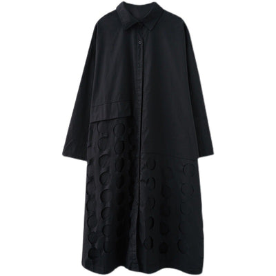 Abrigo Tipo Trench Casual Artístico Largo Holgado - Image 5