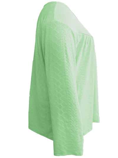 Blusa Casual de Manga Larga con Escote en V para Mujer - Image 12