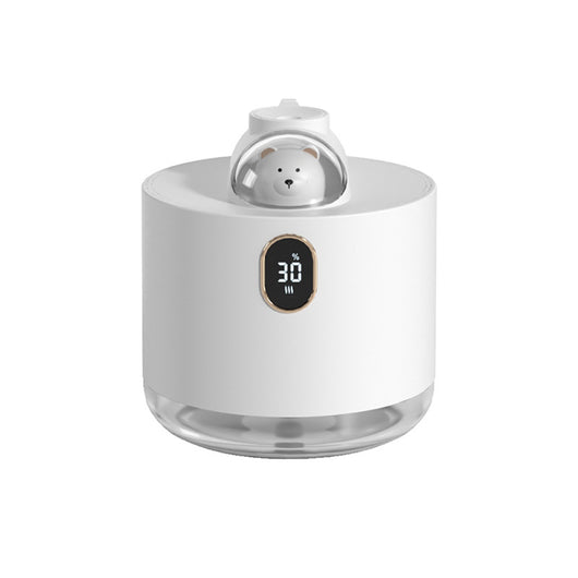 Pink wireless air humidifier with a cute white cat head design, digital display, and transparent water tank. - Image 15