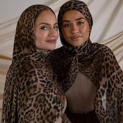 Pañuelo de Seda con Estampado Leopardo Clásico para Mujer