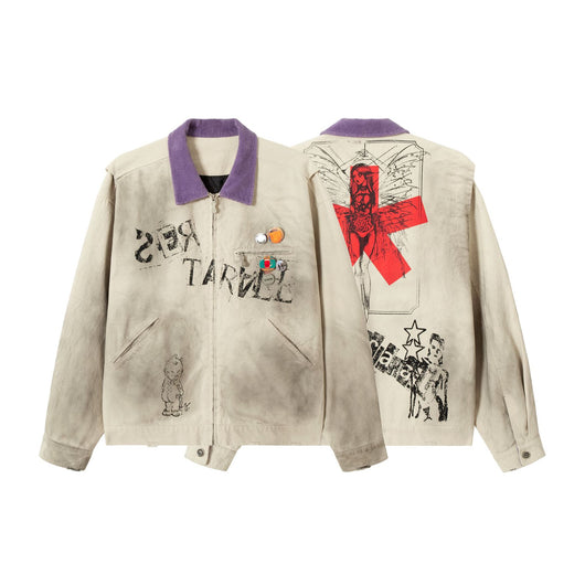 Chaqueta Detroit con Diseño Retro Badge y Teñido Vintage - Image 6