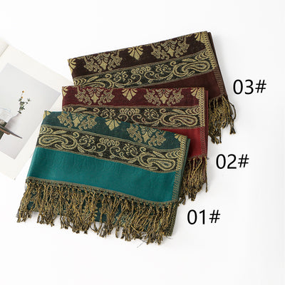 Pañoleta Bohemia Estampado Anacardo con Flecos - Image 17