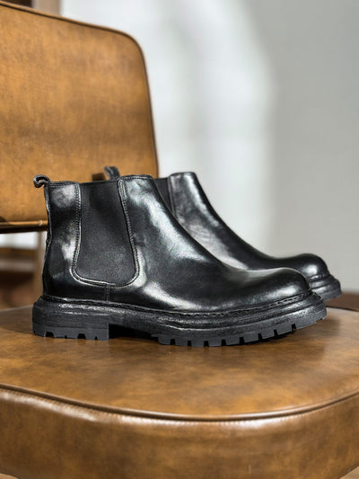 Botas de Cuero Vintage para Hombre con Suela Reforzada y Altura Aumentada - Image 4