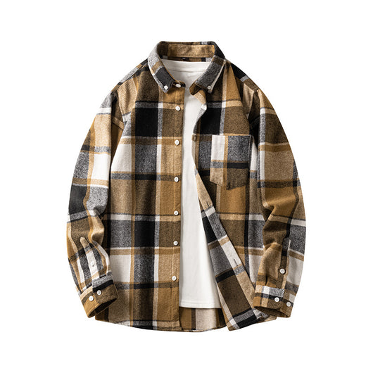 Camisa de Franela a Cuadros para Hombre - Abrigo Casual Grueso Talla Grande Otoño Invierno - Image 4