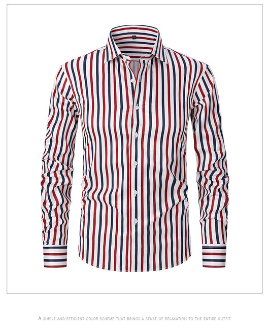 Camisa de Manga Larga en Seda de Hielo con Rayas Coordinadas - Image 19