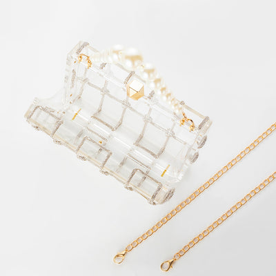Bolso Cuadrado Pequeño de Acrílico Transparente para Mujer - Image 9