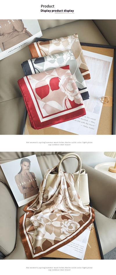 Pañuelo Cuadrado para Mujer con Estampado Floral Fresco y Diseño Minimalista - Image 10