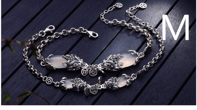 Pulsera de Valentía en Plata con Granate, Calcedonia y Ágata - Image 16