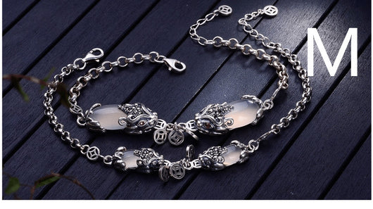Pulsera de Valentía en Plata con Granate, Calcedonia y Ágata - Image 16