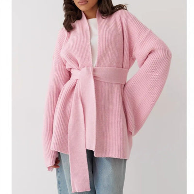 Cardigan Tejido de Cachemira con Cinturón Integrado - Image 18