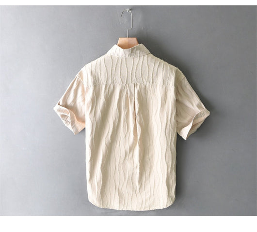 Camisa Casual de Algodón Puro para Hombre - Manga Corta Verano - Image 11