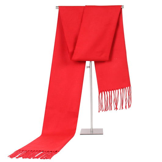 Bufanda Hombre Colores Sólidos Efecto Cachemira con Borlas - Image 6