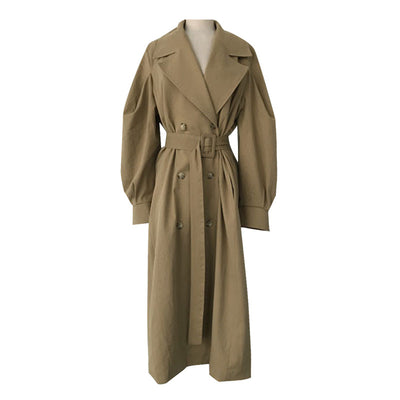Abrigo Impermeable Largo Estilo Coreano Corte Holgado Temperamento Británico