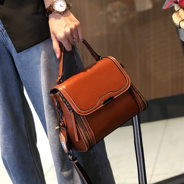 Bolso Mensajero de Cuero para Mujer - Gran Capacidad y Estilo Minimalista